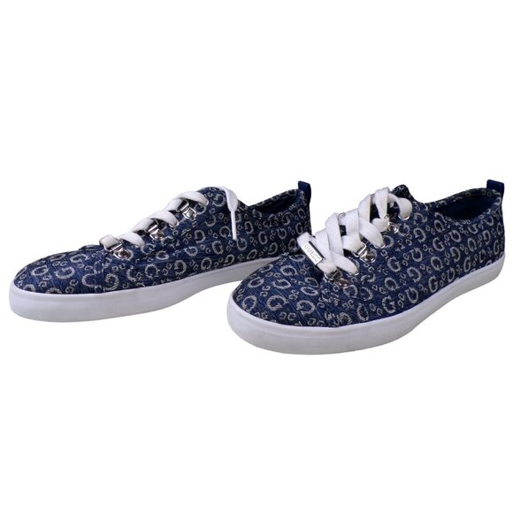 Guess Los Angeles Blue Logo Pattern Low-Top Casual Shoe Sneaker 9.5 #452 - Picture 1 of 10